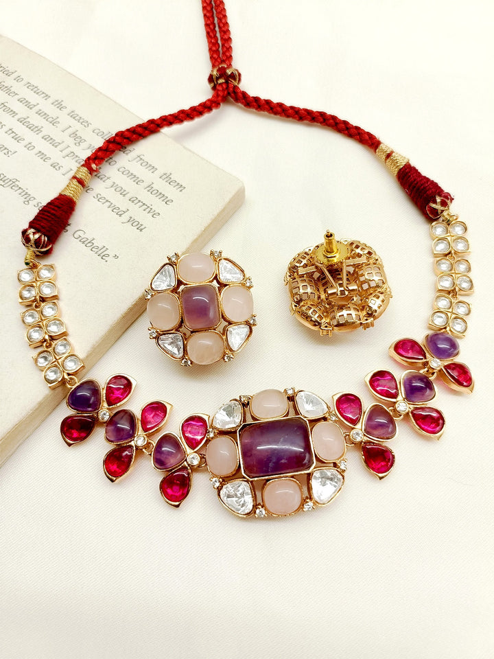 Shibani Multi Colour Kundan Choker Set - qivii