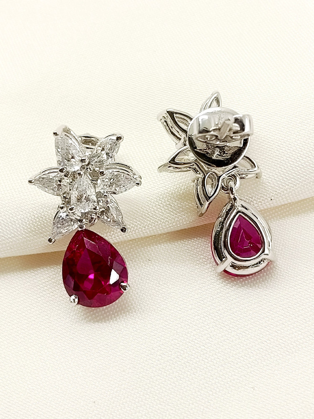 Anya 92.5 Silver Swarovski Stone Earrings - qivii