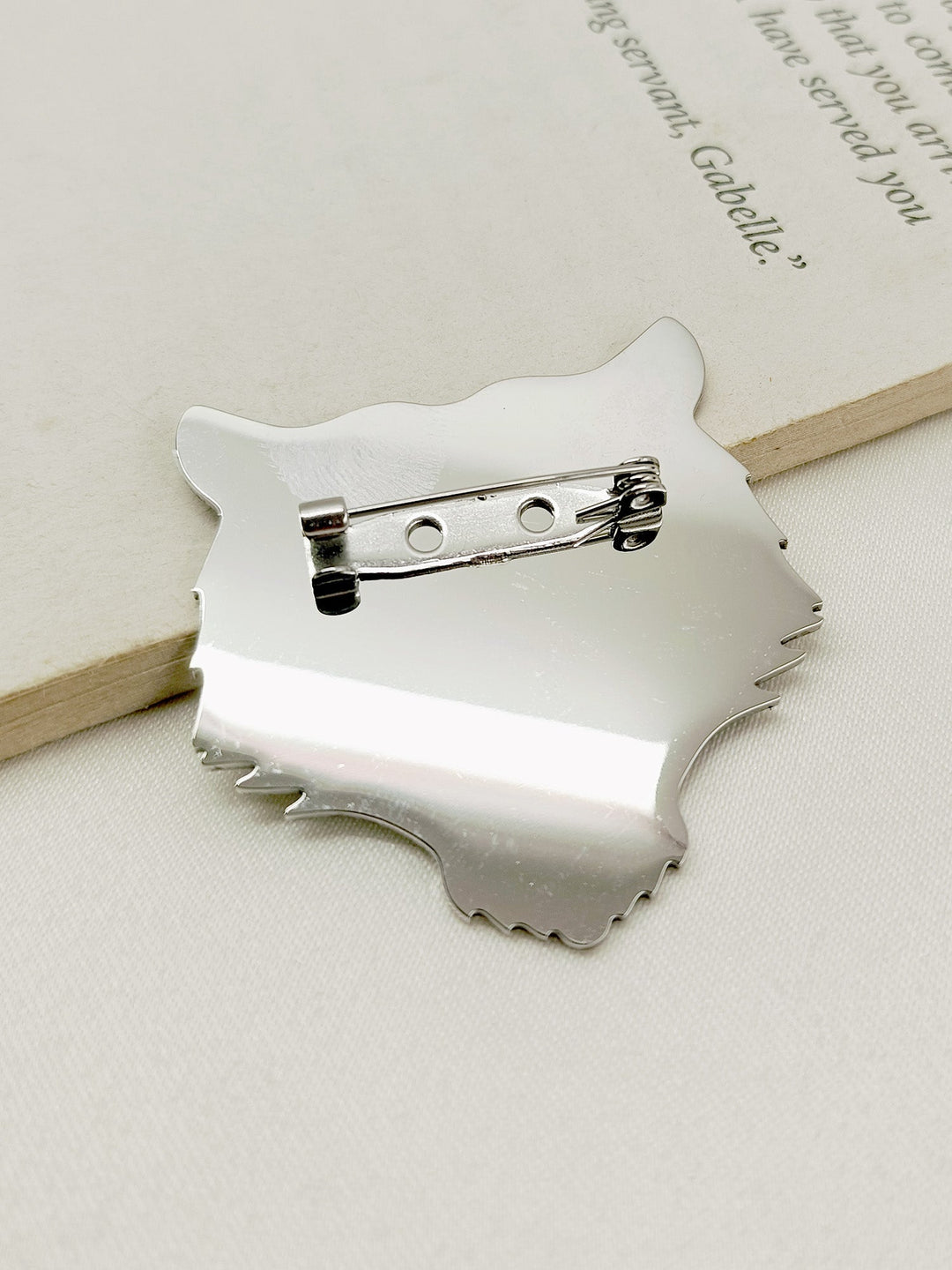 Saanvi Silver Tiger Men's Brooch - qivii