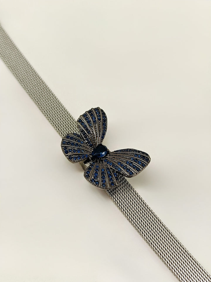 KT Blue Sapphire Butterfly Shape Victorian Bracelet - qivii