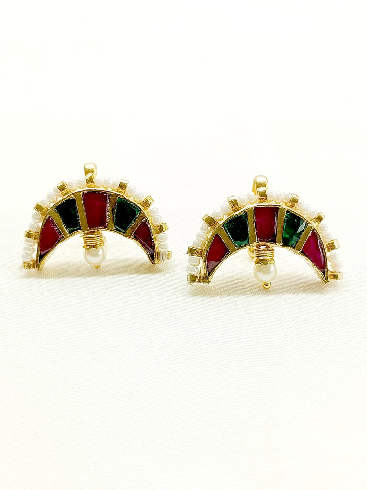 Addarshini Big R & G Gold Plated Kundan Ear Cuff [ Price is for Pair ] - qivii