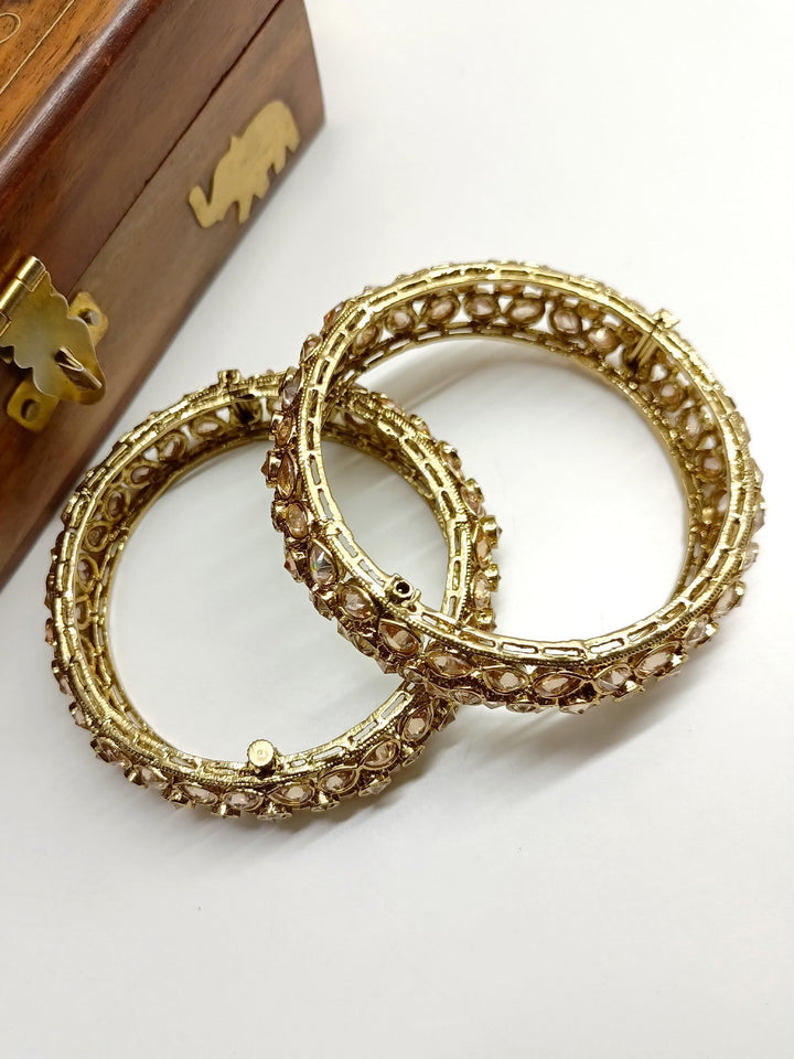 Savita Copper Polki Bangles - qivii