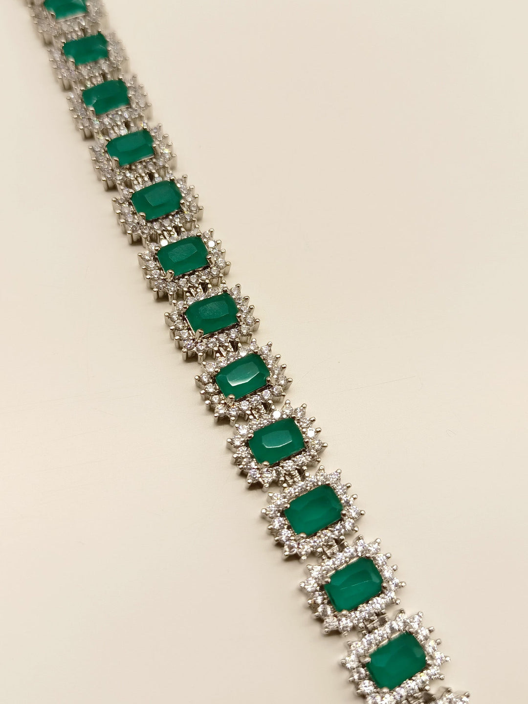 Ziva Emerald American Diamond Bracelet - qivii