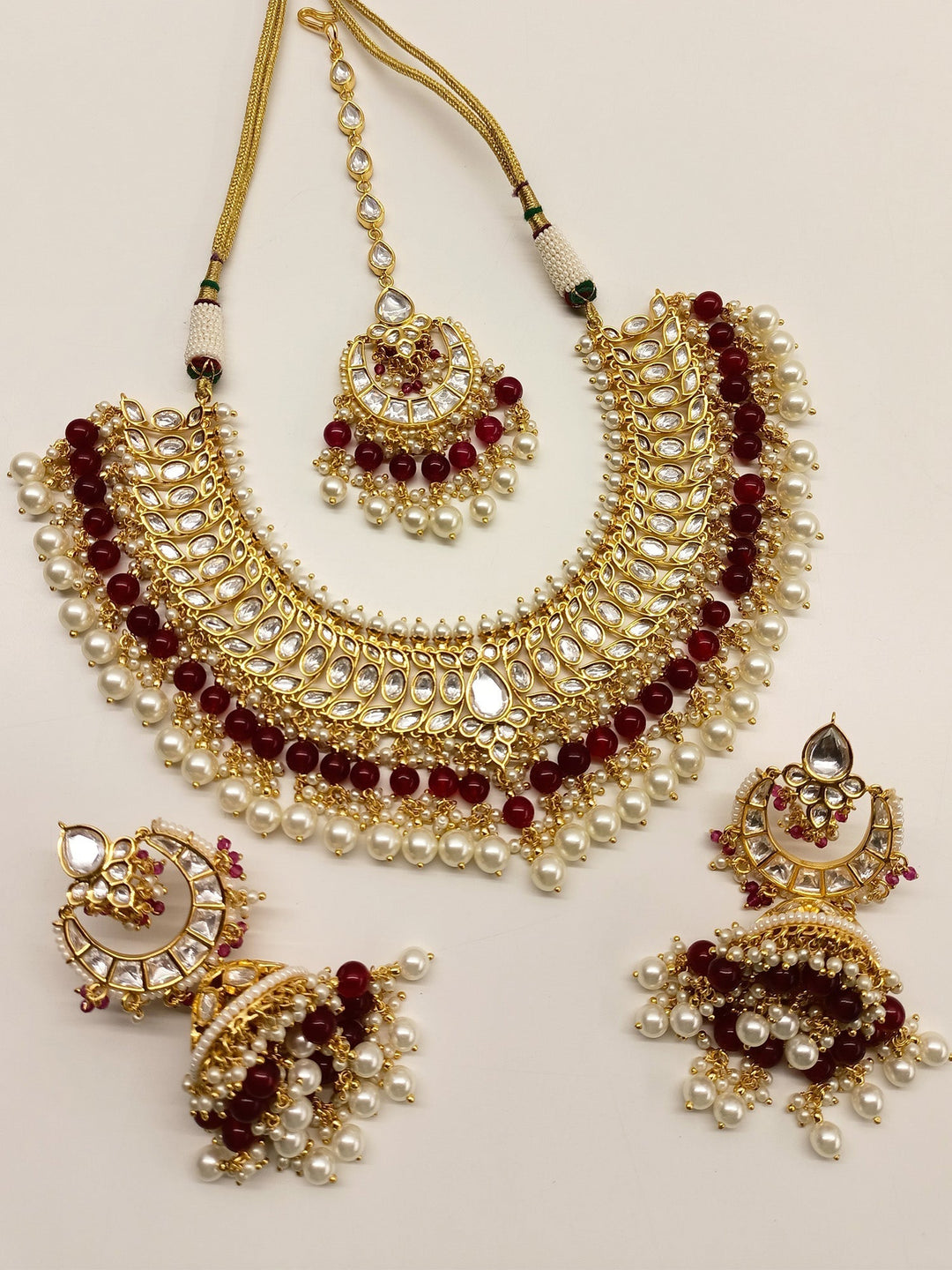 Jiyana Semi Bridal Set In Kundan - qivii