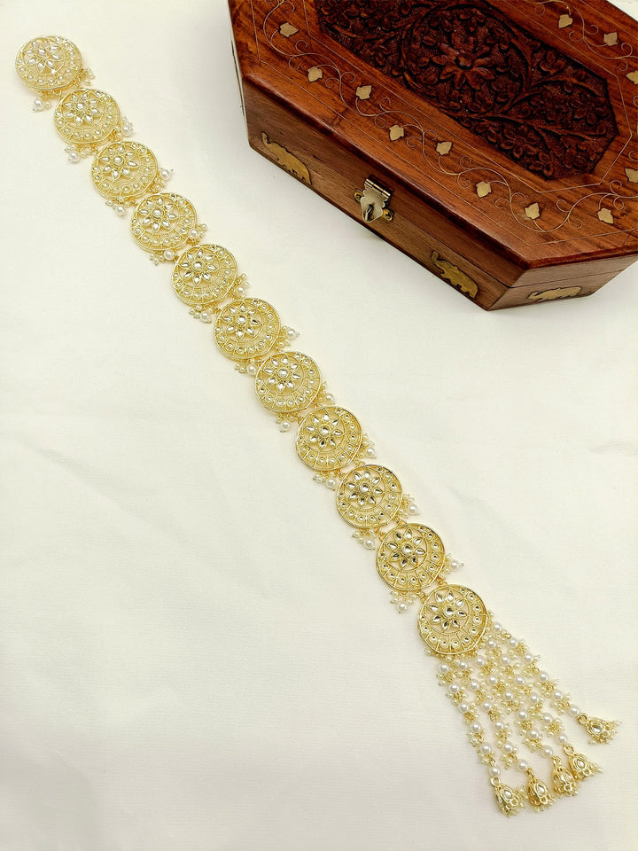 Yashika White Braid Accessories In Kundan - qivii