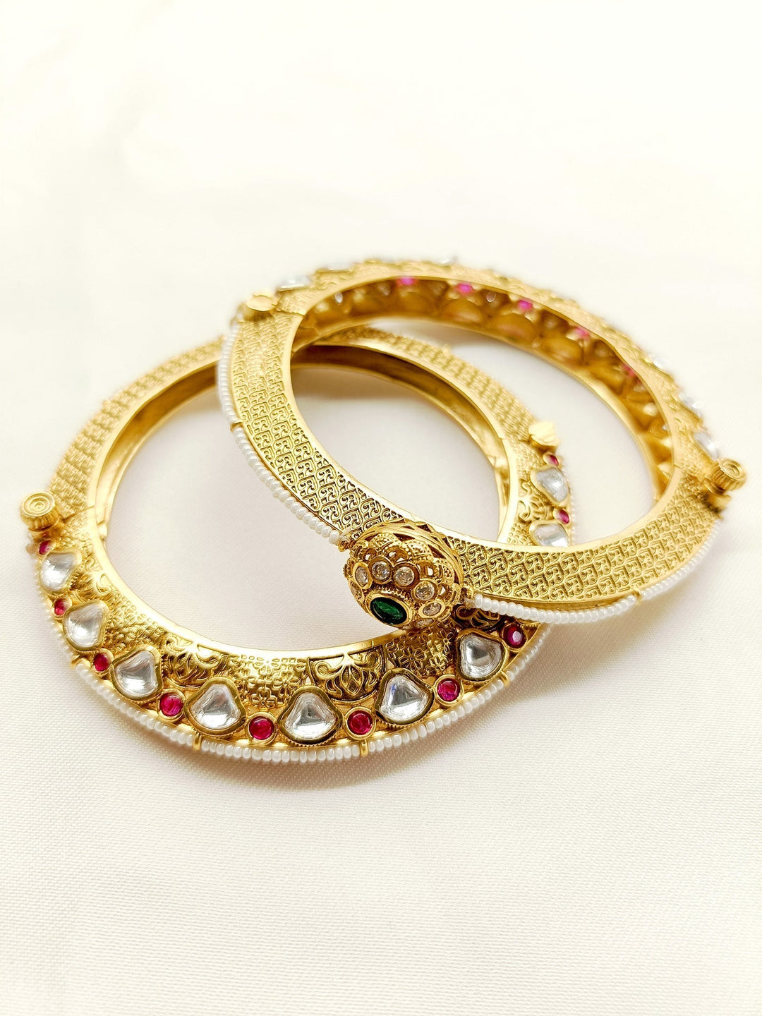 Aadhyasri R & G Kundan Bangle - qivii