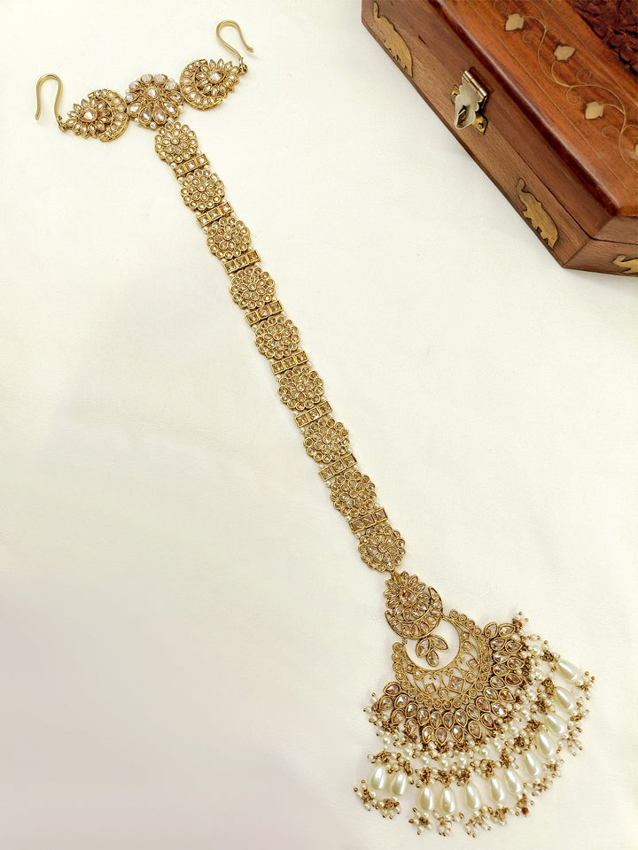 Bhavani White Braid Accessories In Polki - qivii