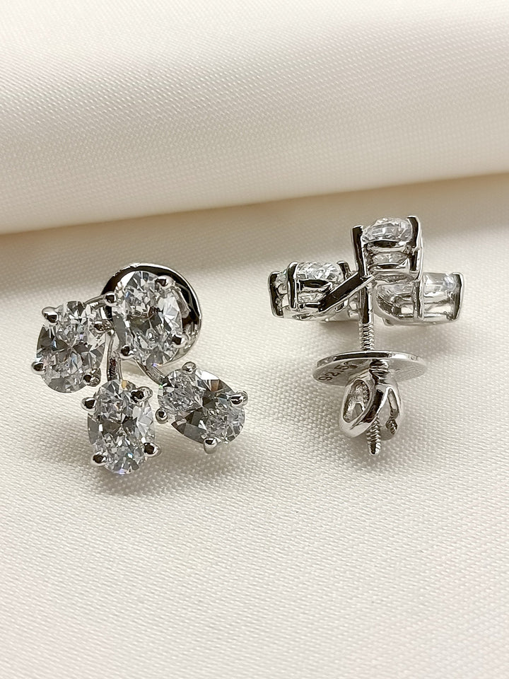 Nirvi 92.5 Silver Swarovski Stone Tops - qivii