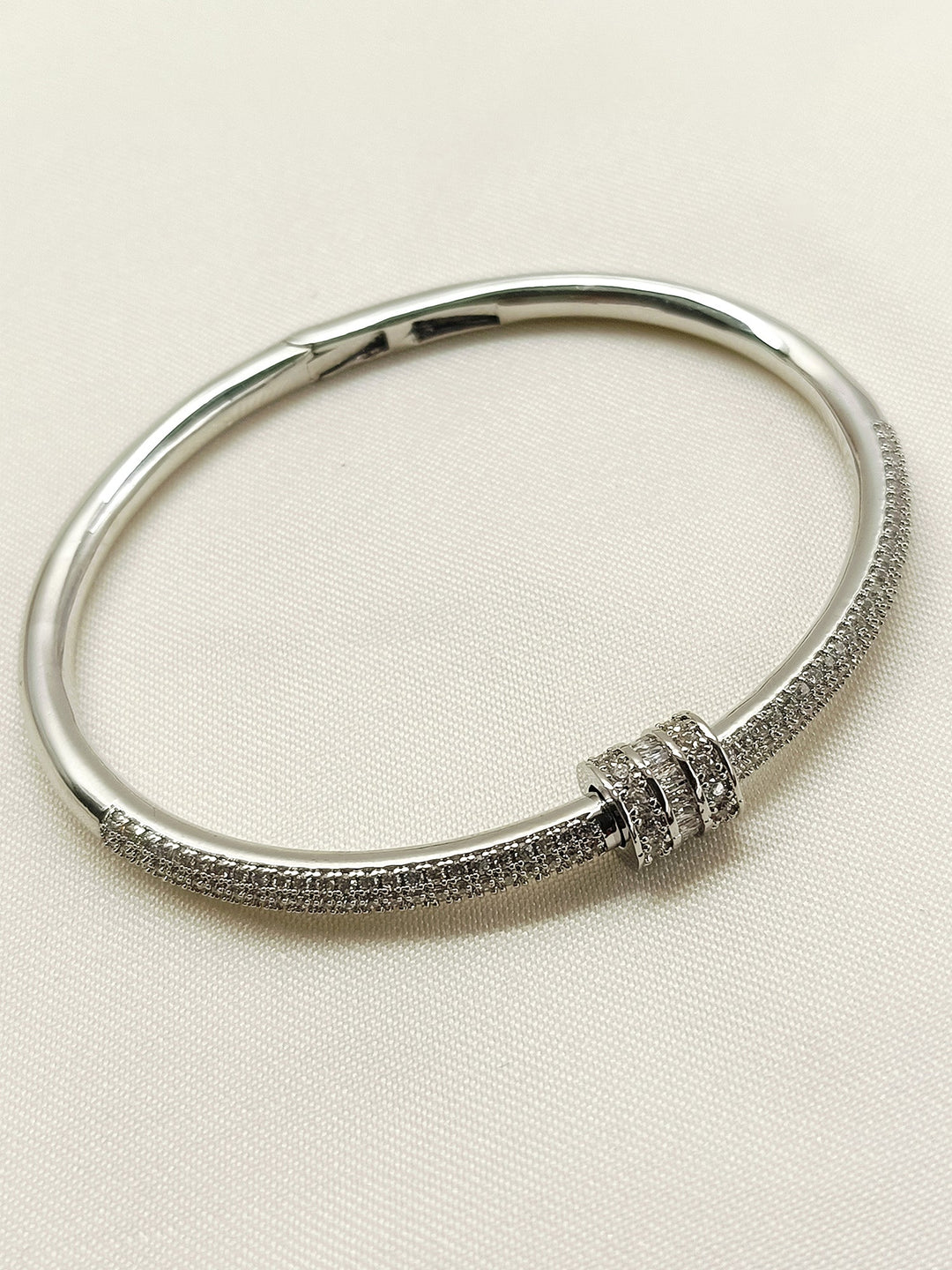 Brinda White American Diamond Bracelet - qivii