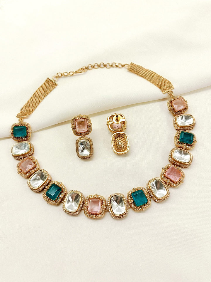 Abhikhya P&G Kundan Choker Set - qivii