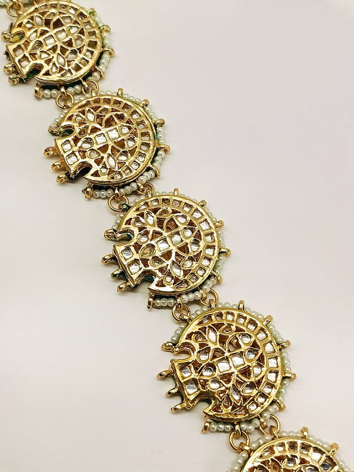 Nagma White Kundan Sheeshpatti - qivii