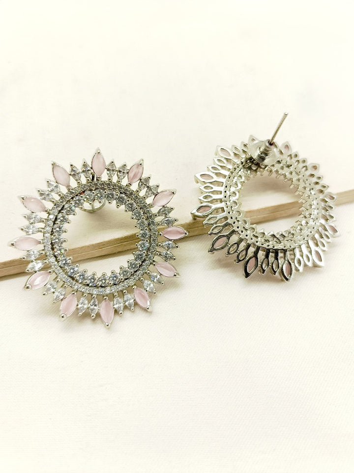 Kanchan Baby Pink American Diamond Silver Plated Tops - qivii