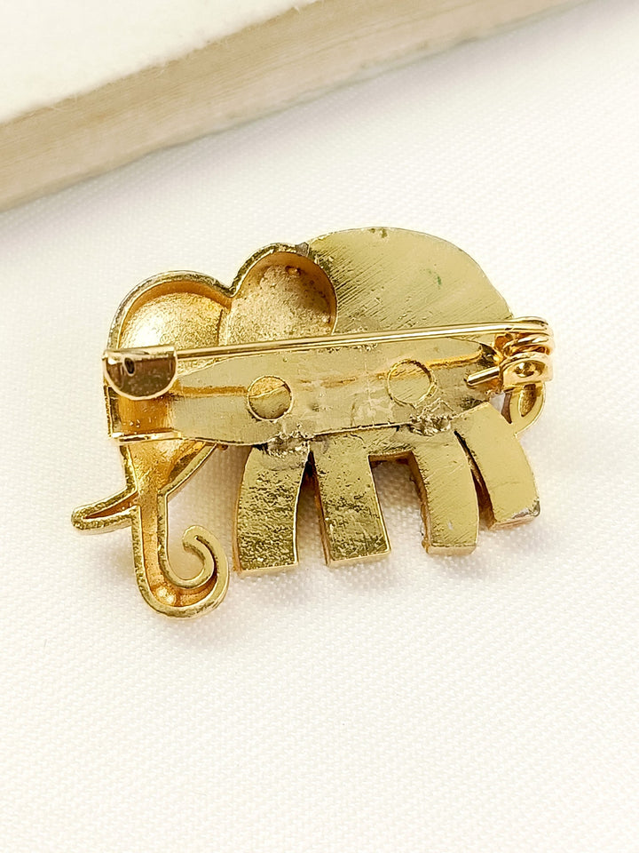 Vedhi Multi Colour Elephant Brooch - qivii