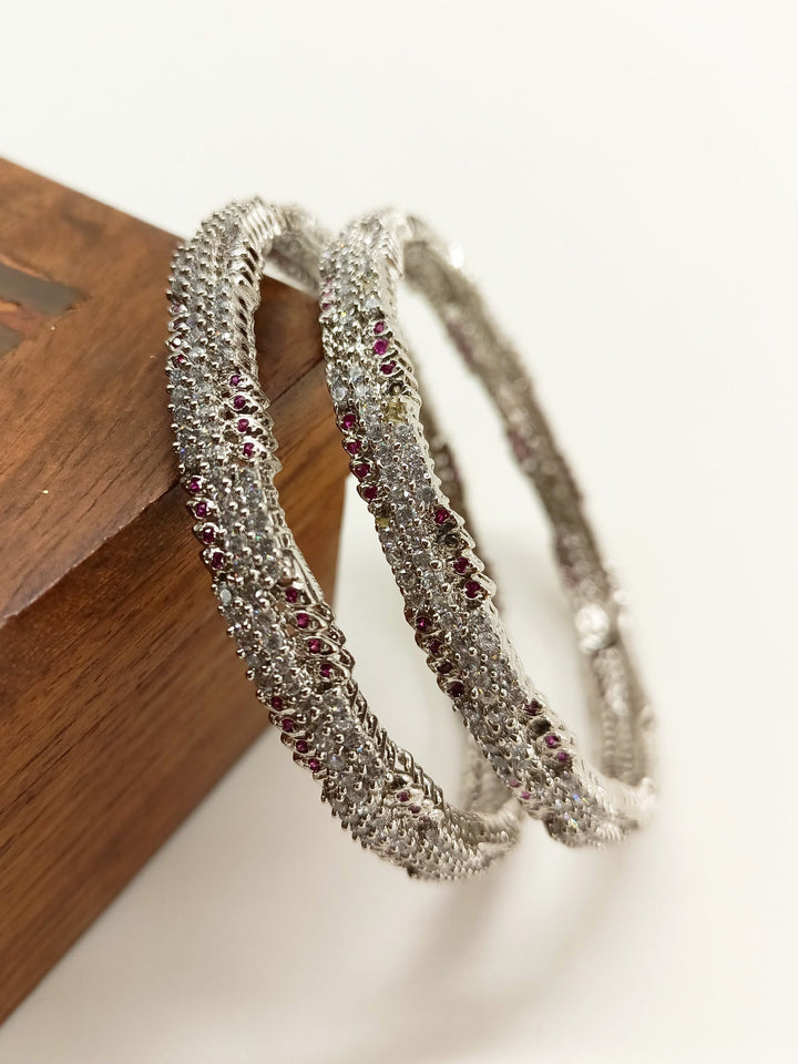 Umang Ruby American Diamond Bangles - qivii