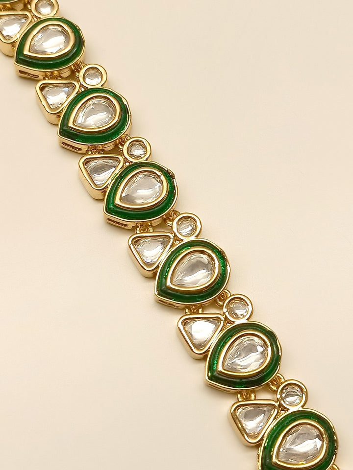 Faith Green Kundan Bracelet - qivii