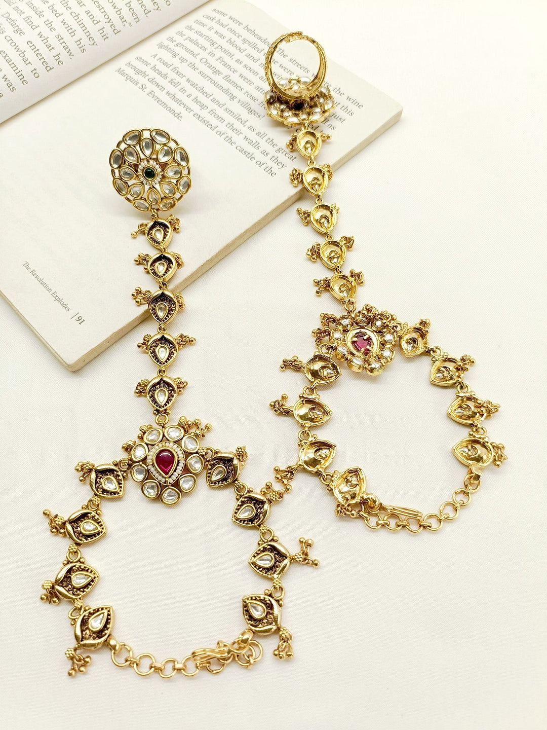 Anaisha R & G Antique Hathphool Set Of 2 - qivii