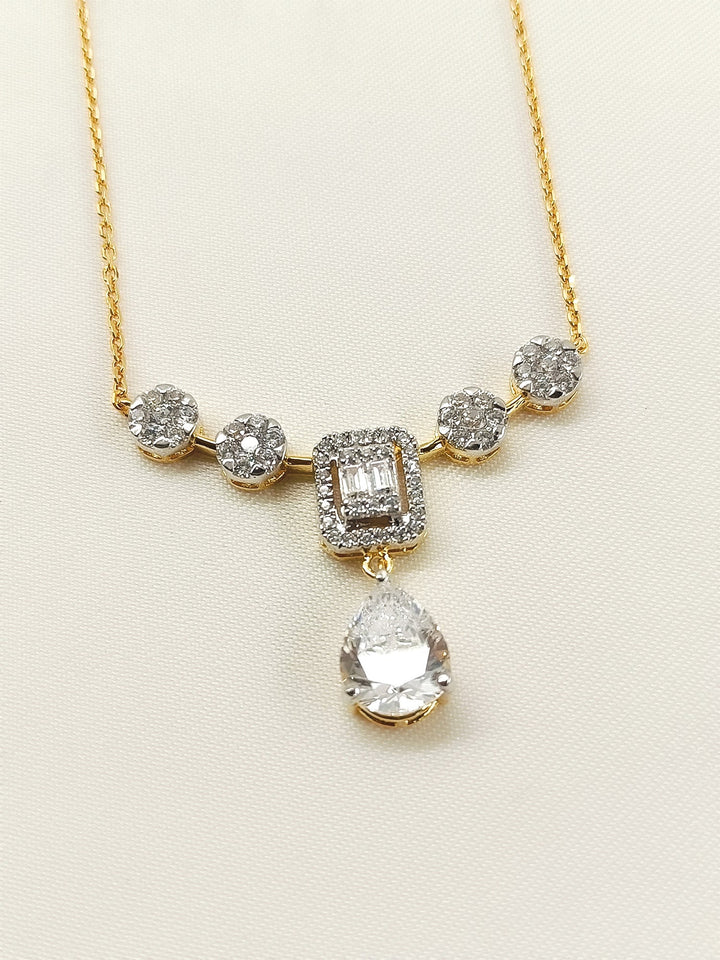 Adhira 92.5 Silver Swarovski Stone Pendal - qivii