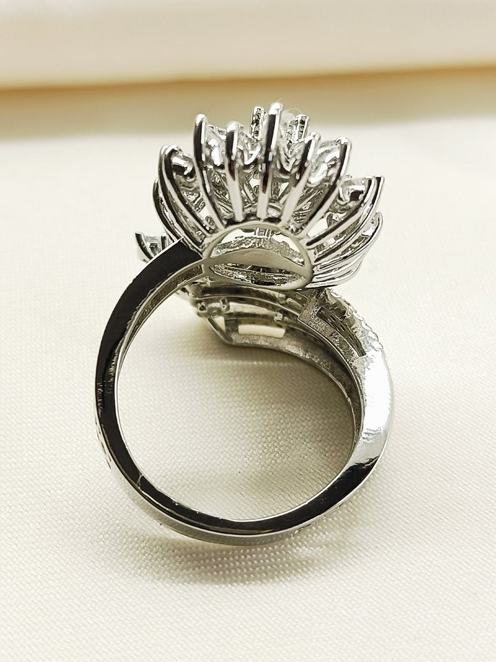 Wilma 92.5 Silver American Diamond Finger Ring - qivii