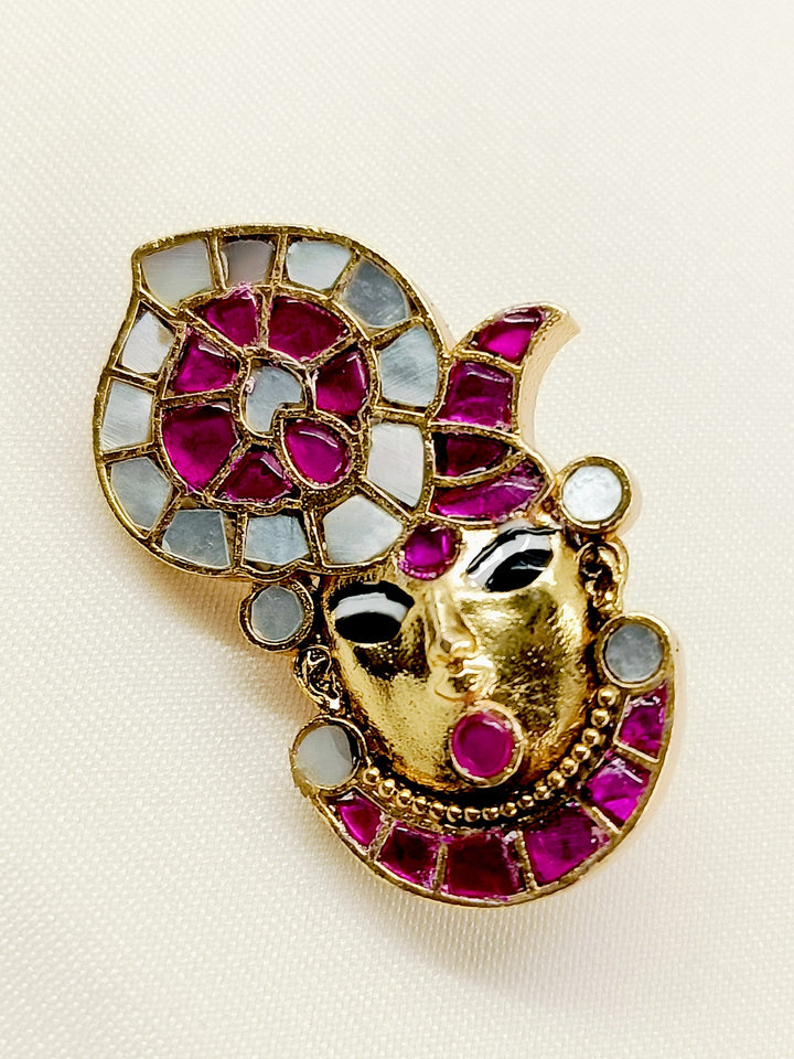 Ramia Ruby Shrinath Ji Brooch - qivii
