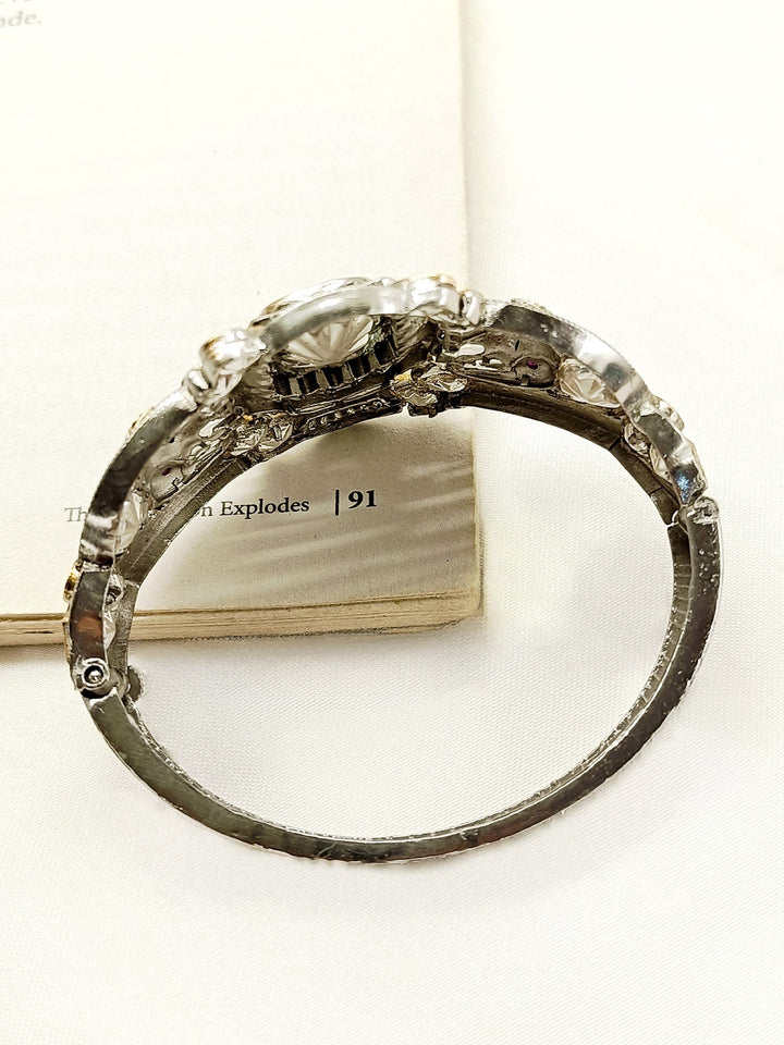 Manmohini White Victorian Kada - qivii