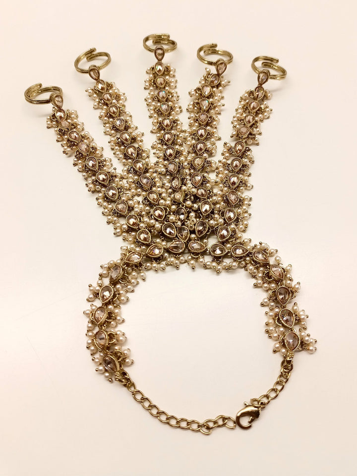 Binodini Copper Polki Hathphool Set Of 2 - qivii