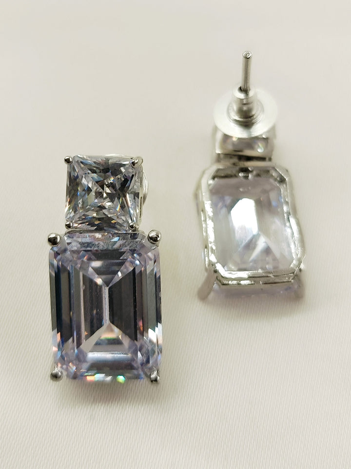  Stunning pair of Rohini White American Diamond Tops featuring timeless design and genuine American diamonds, perfect for adding a touch of elegance to any style