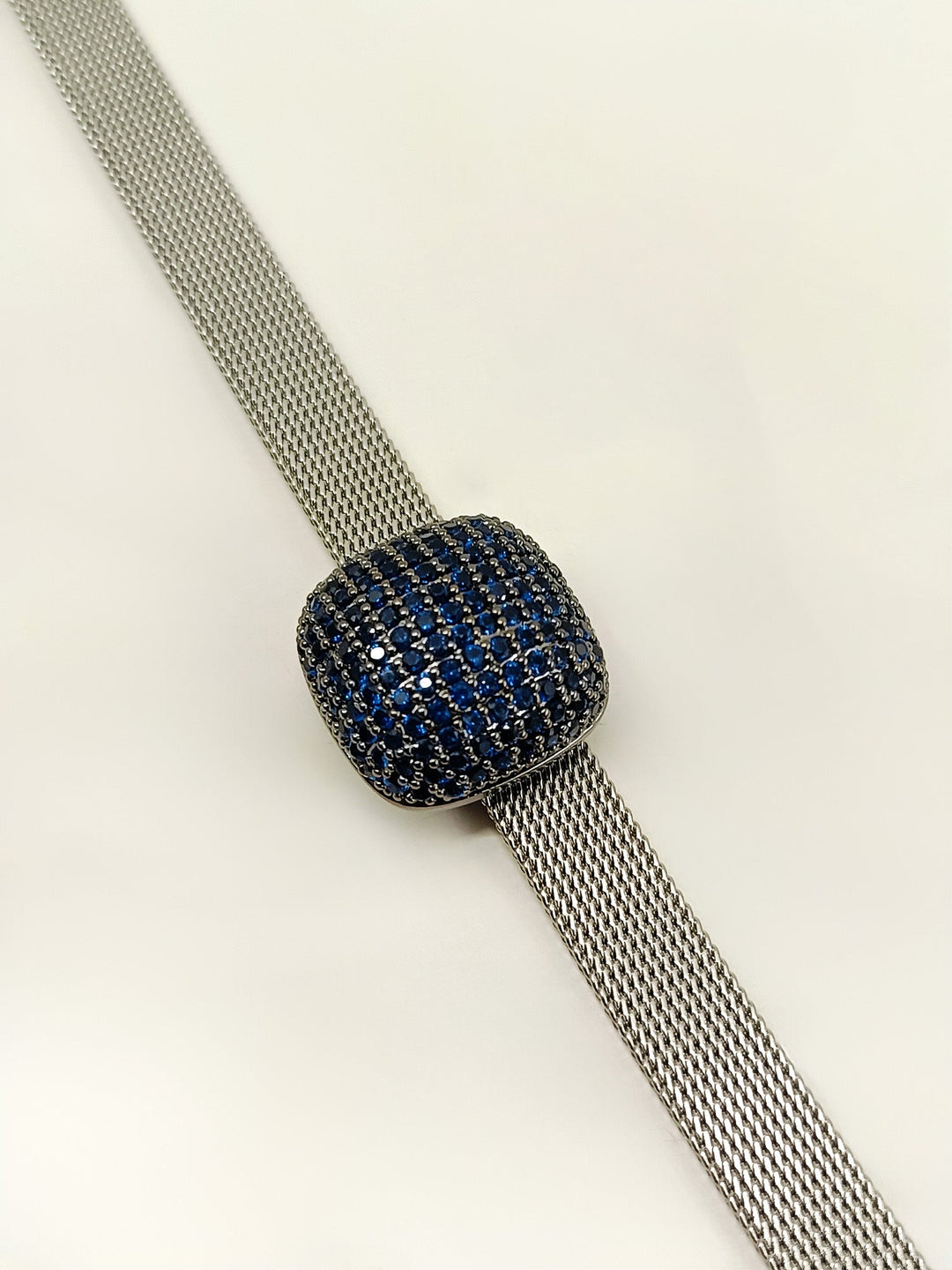 Vish Blue Sapphire Square Shape Victorian Bracelet - qivii