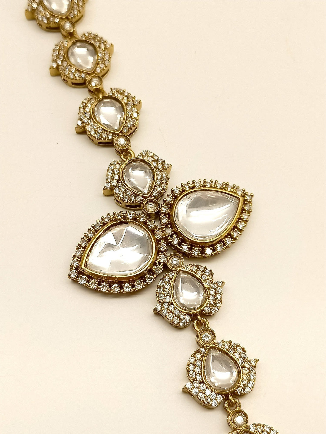 Danam White Diamond Polki Sheeshpatti - qivii