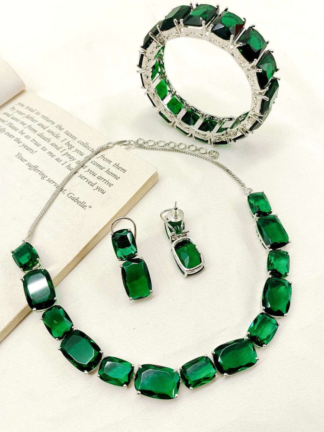Zini Green Swarovski Stone Combo Set - qivii
