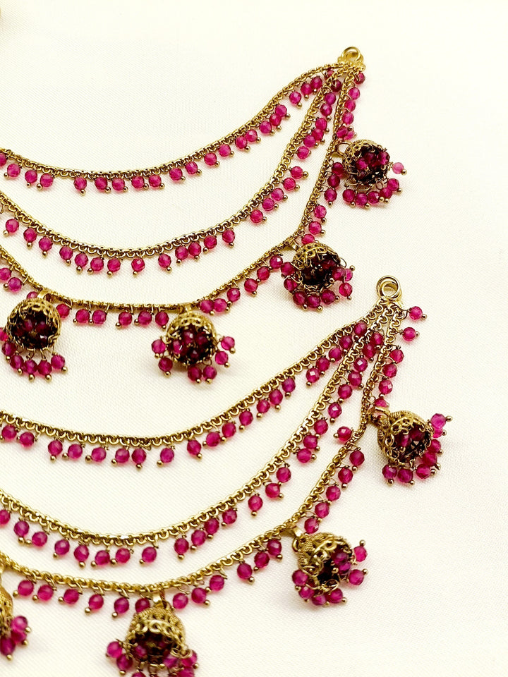Veera Majenta Traditional Ear Chain - qivii