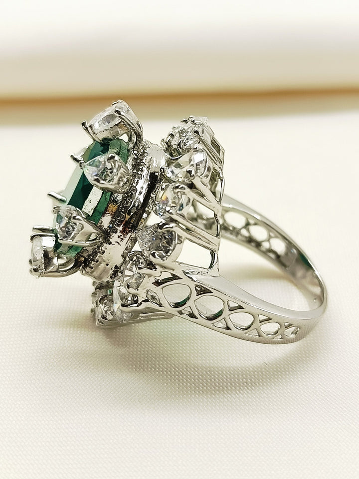 Philippa Green 92.5 Silver American Diamond Finger Ring - qivii