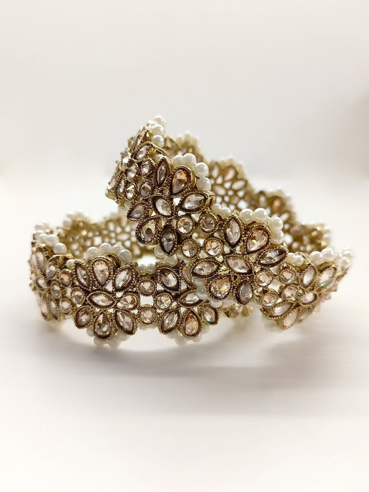 Denise Copper Polki Bangles - qivii