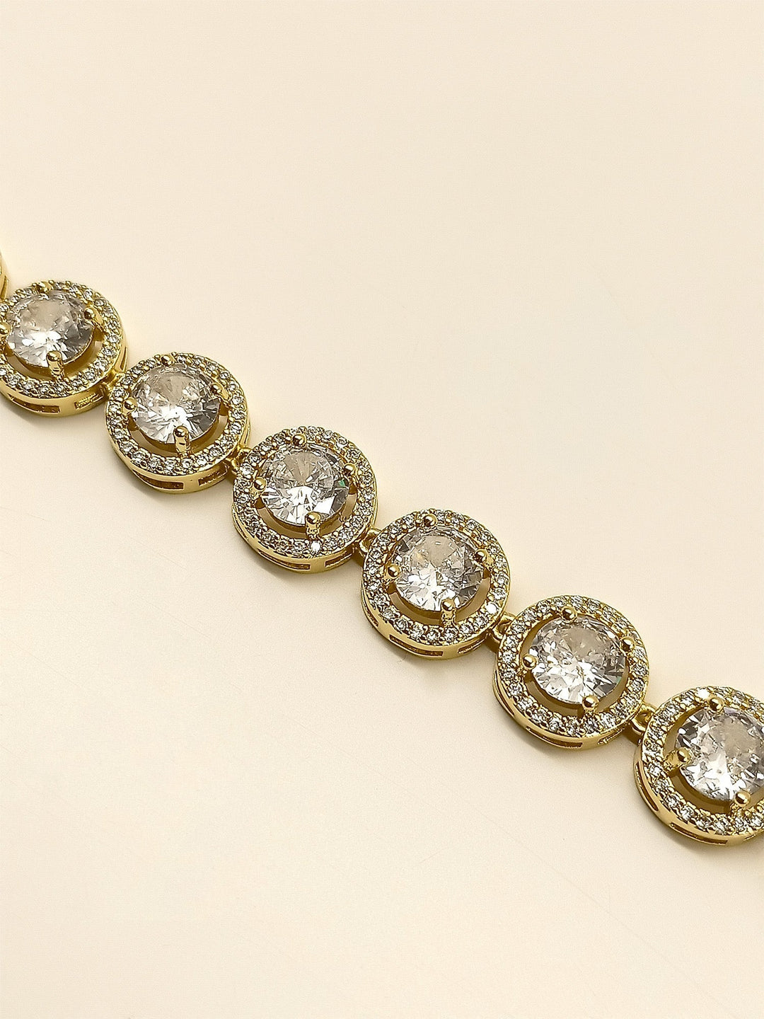 Dusshala White American Diamond Bracelet - qivii