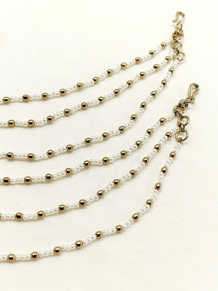 Iravati White Traditional Ear Chain - qivii