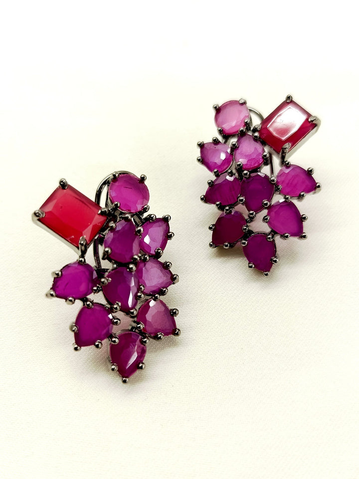  Upgrade your jewelry collection with these timeless and versatile Anjuri Ruby Victorian Tops, crafted from rhodium plated brass metal and adorned with stunning ruby stones