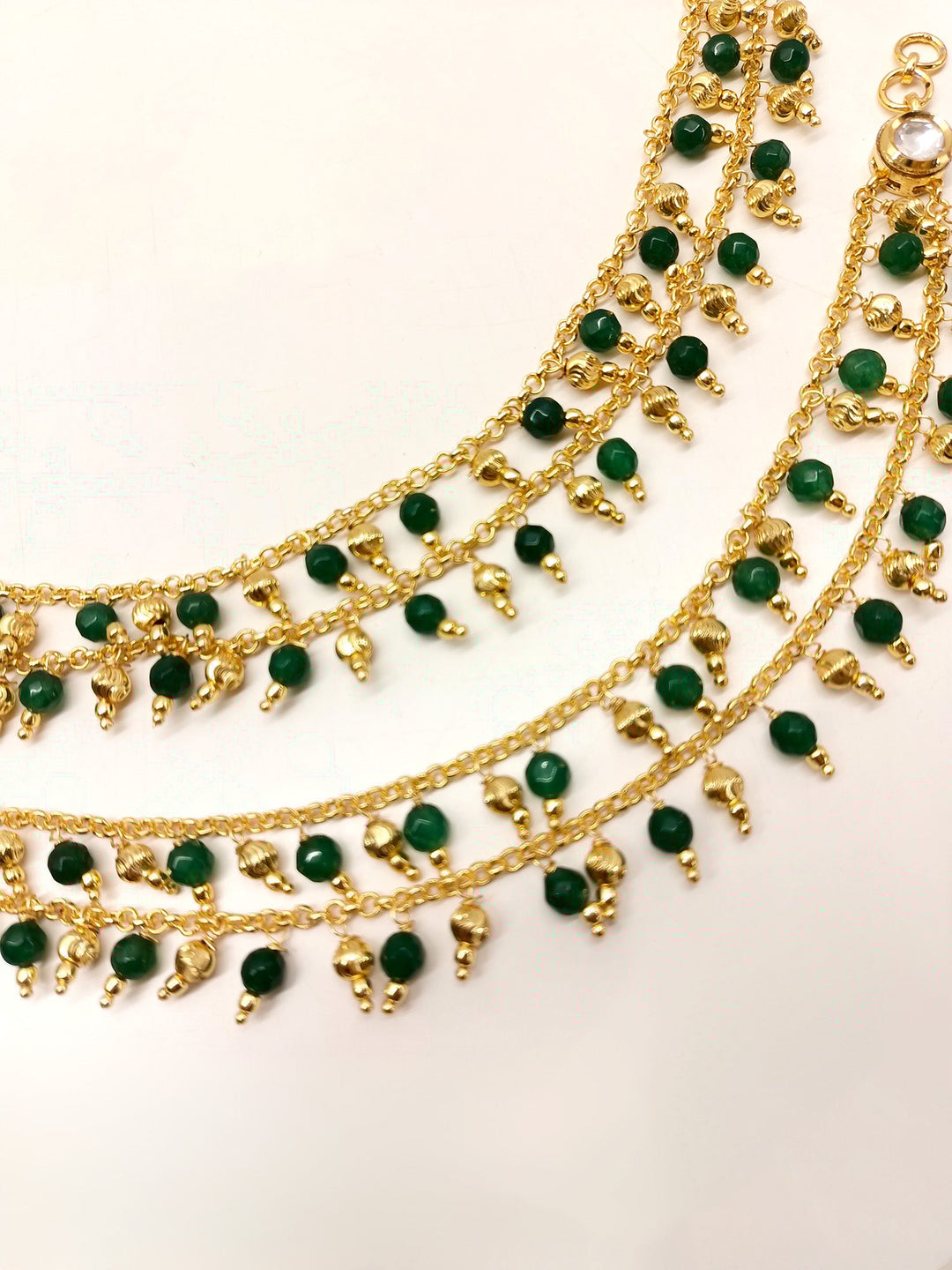 Aliza Green Gold Plated Ear Chain - qivii
