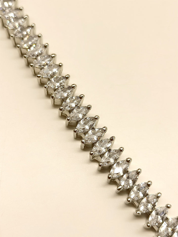 Meghna White American Diamond Bracelet - qivii