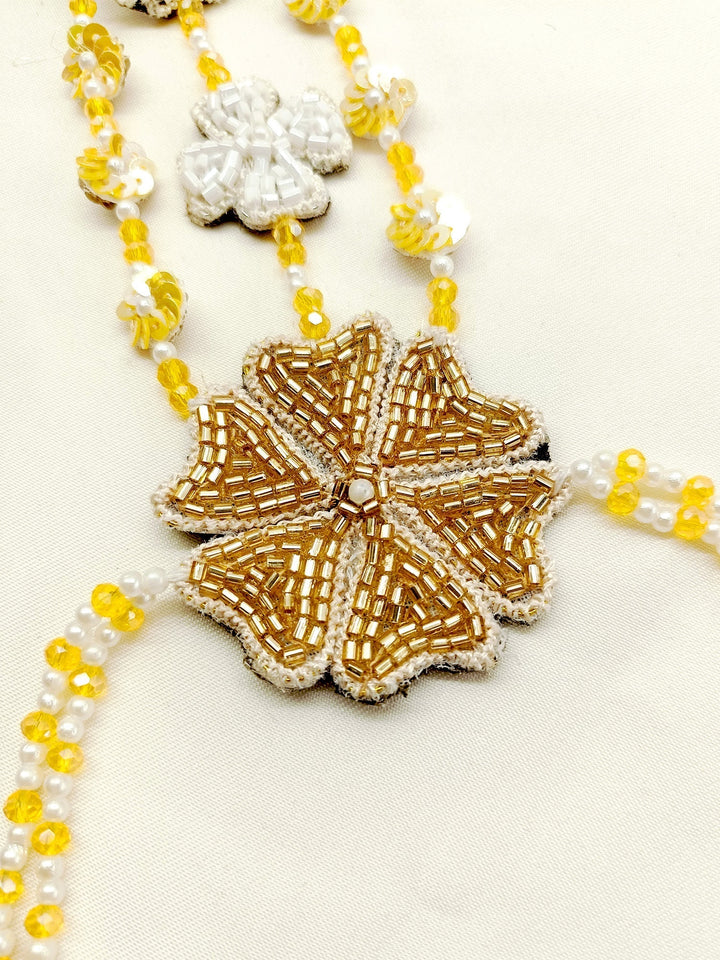 Aarzoo Yellow Handmade Hathphool Set Of 2 - qivii