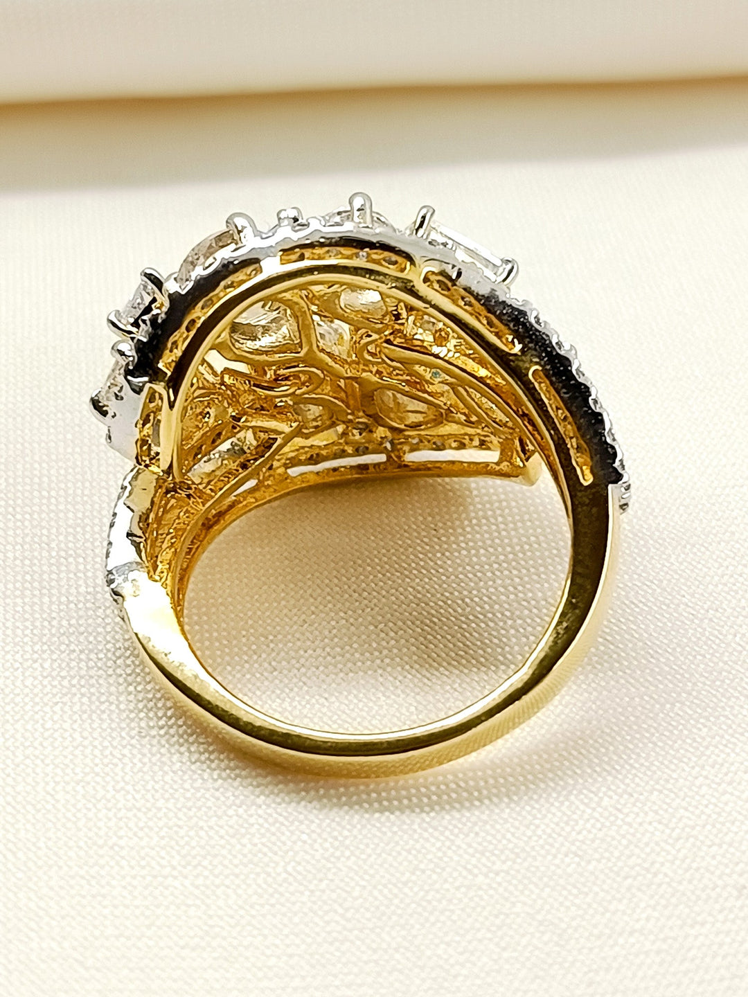 Mukta 92.5 Silver Swarovski Stone Finger Ring - qivii