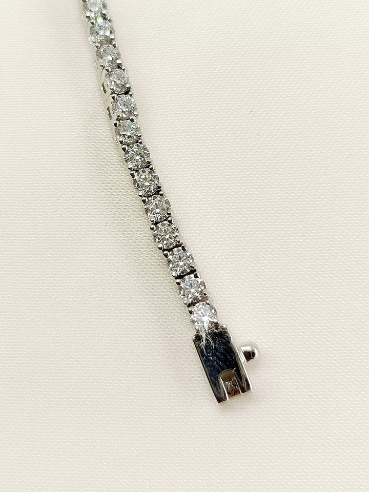 Hallie 92.5 Silver Swarovski Stone Bracelet - qivii