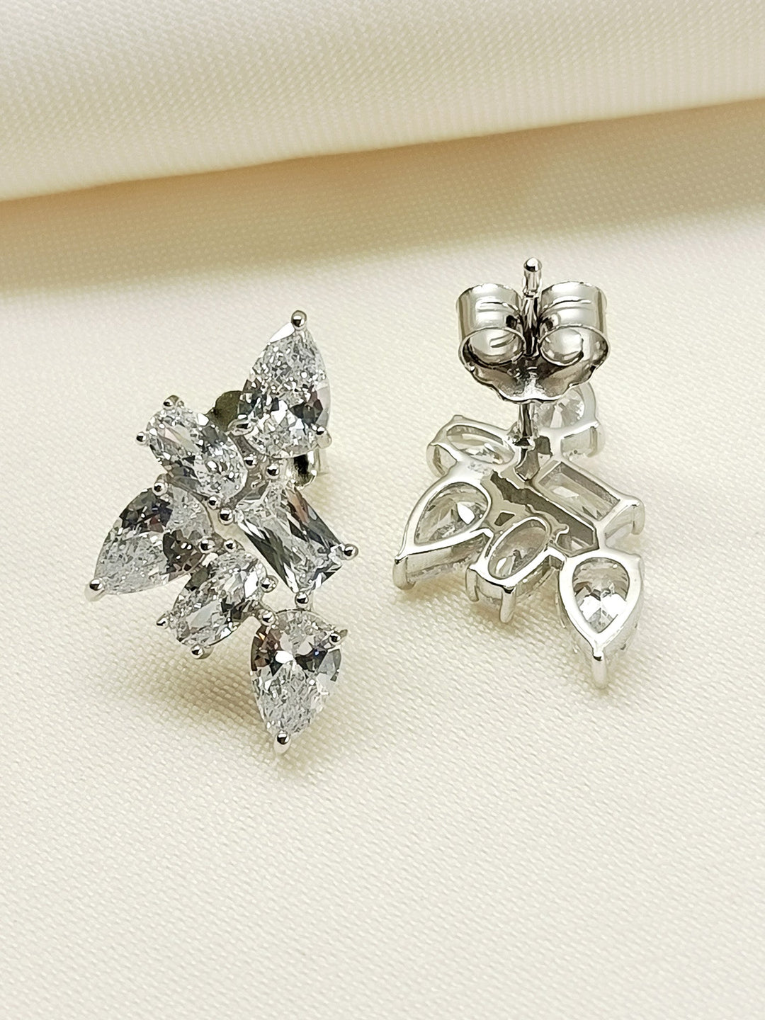 Samiya 92.5 Silver Swarovski Stone Tops - qivii