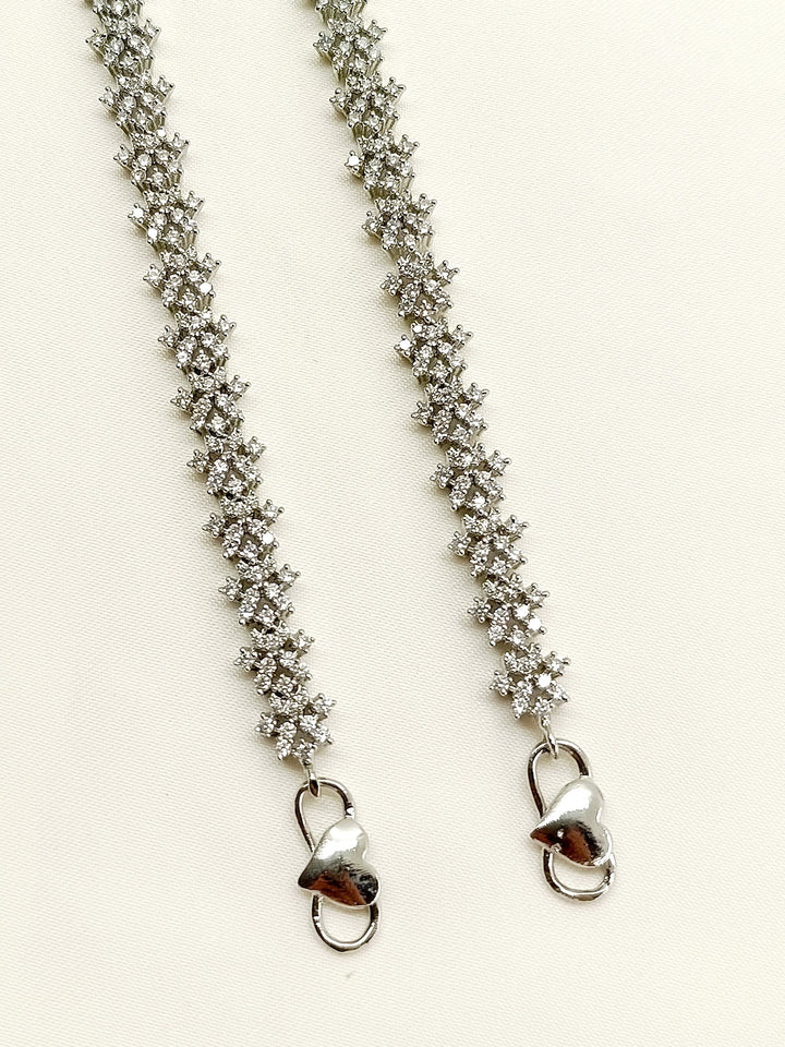 Kashi White American Diamond Anklet - qivii