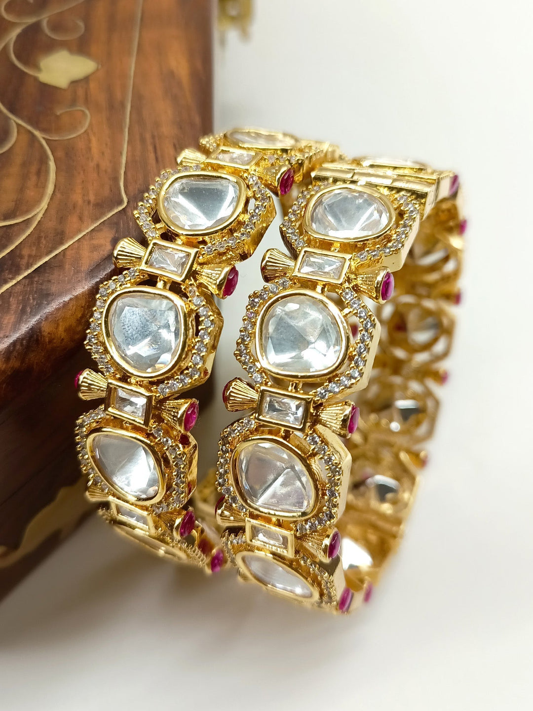 Courtney Majenta Kundan Kada Set Of 2 - qivii