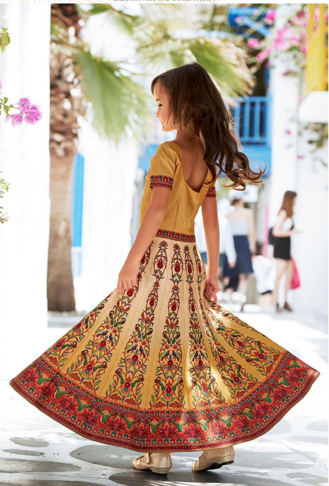 Elegant Ethos Khadi Mono Silk Lehenga for Girls - qivii