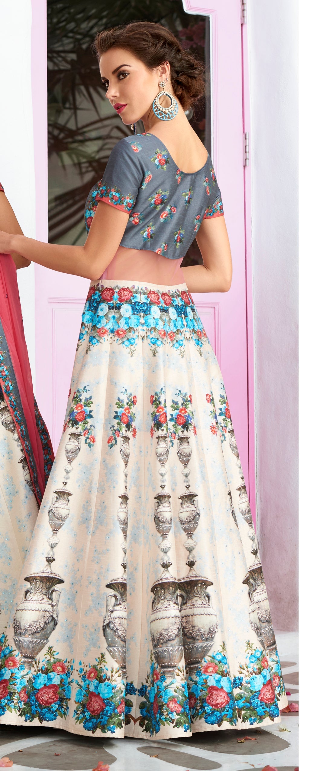 Technotic Beauty: A Long Gown with Digital Print - qivii