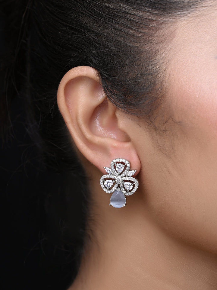 Beautiful Rati American Diamond Grey Tops with sparkling silver accents for women