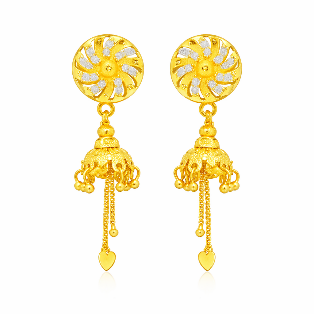 Diamonds Circle Design Earrings