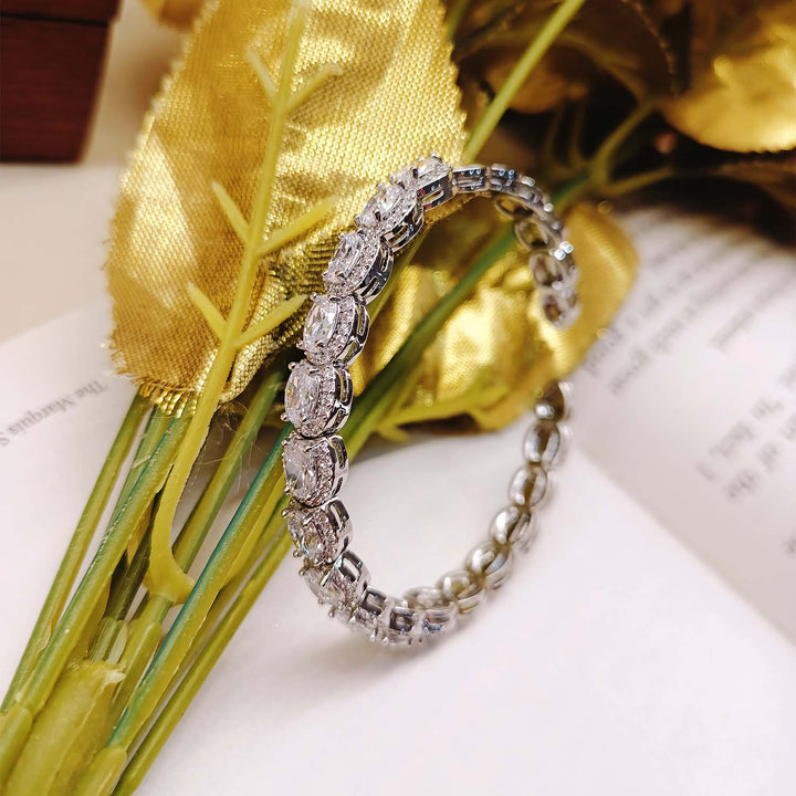 Nirmala American Diamond Silver Plated Bracelet - qivii