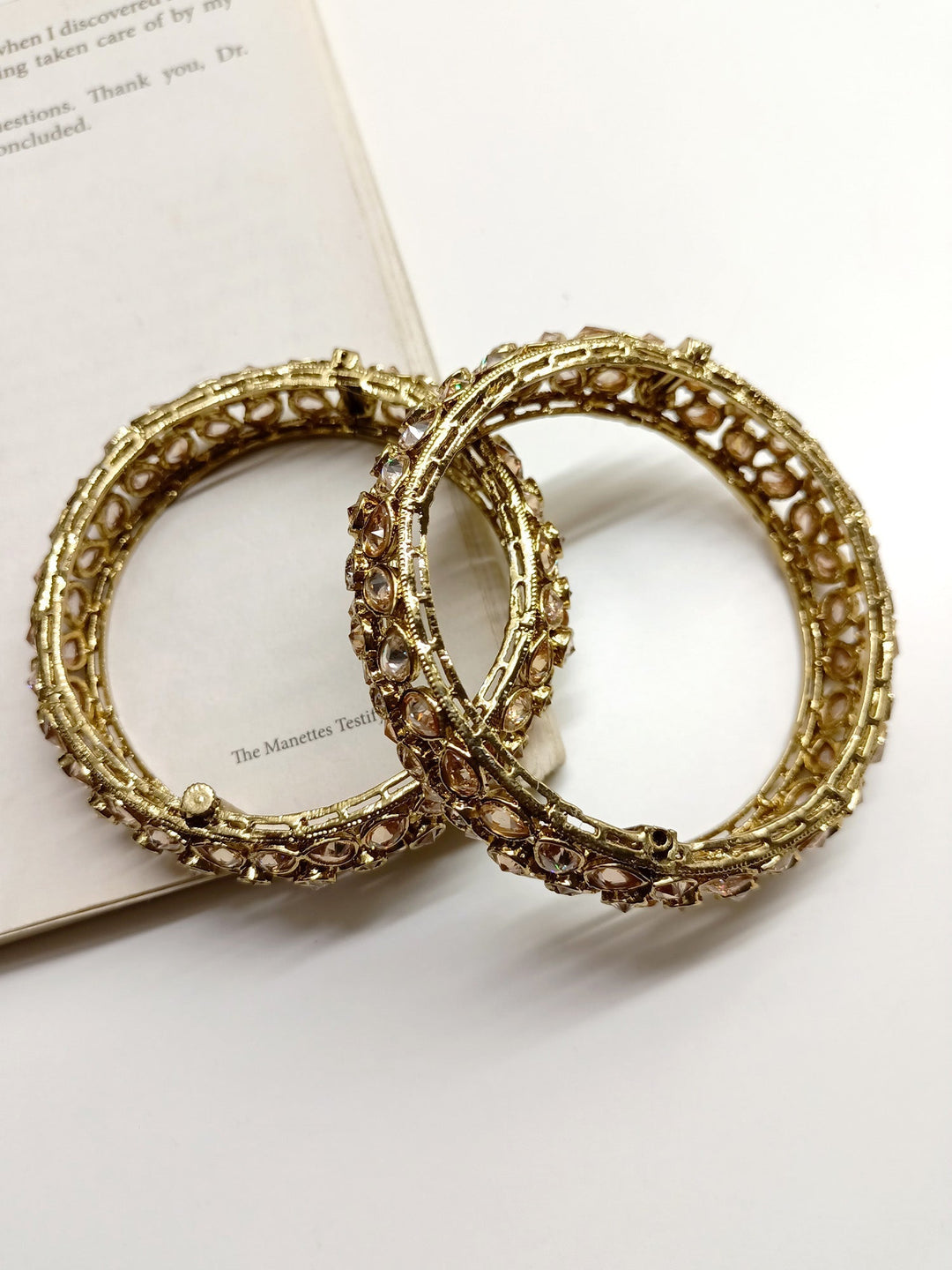 Savita Copper Polki Bangles - qivii