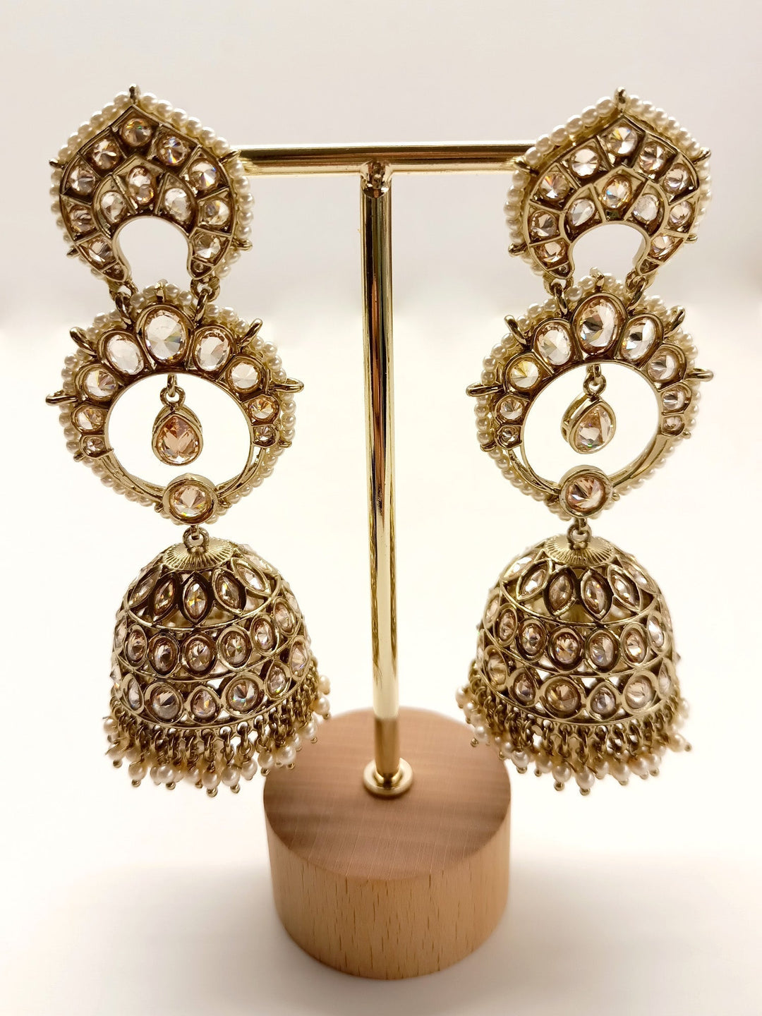 Rosie Copper Polki Jhumki showcasing traditional Indian handcrafted earrings with intricate detailing and beautiful copper finish